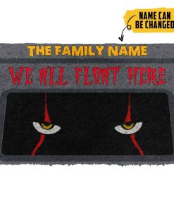 gearhuman 3D We All Float Here Halloween Custom Name Doormat