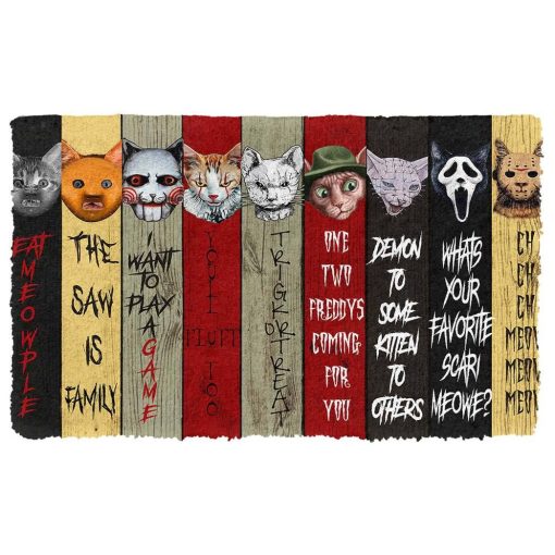 Gearhuman 3D Horror Cats Halloween Doormat 2 Gearhuman 3D Horror Cats Halloween Doormat