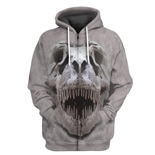 Gearhuman 3D T-rex Skull Tshirt Hoodie Apparel - Image 4