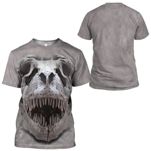 Gearhuman 3D T-rex Skull Tshirt Hoodie Apparel - Image 7