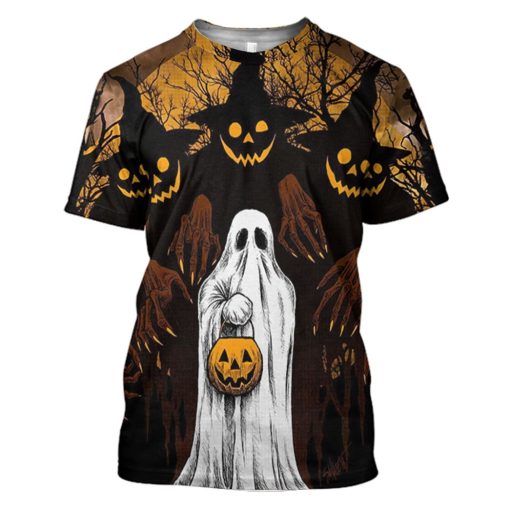 Gearhuman 3D Ghost And Jack-O'-Lantern Tshirt Hoodie Apparel 3 Gearhuman 3D Ghost And Jack-O'-Lantern Tshirt Hoodie Apparel - Image 3