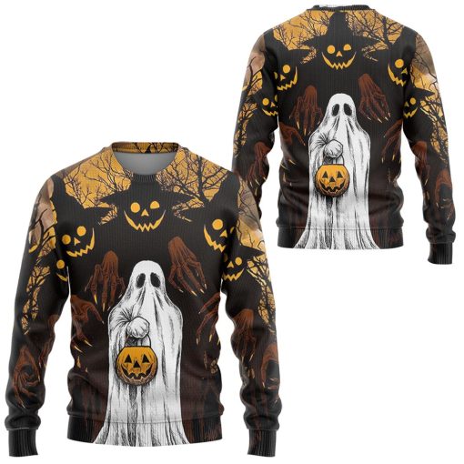 Gearhuman 3D Ghost And Jack-O'-Lantern Tshirt Hoodie Apparel 6 Gearhuman 3D Ghost And Jack-O'-Lantern Tshirt Hoodie Apparel - Image 6