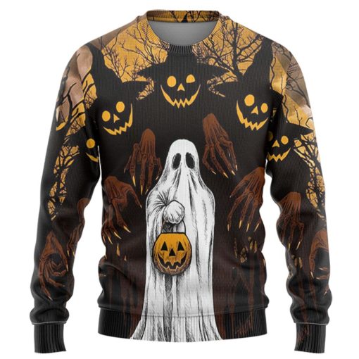 Gearhuman 3D Ghost And Jack-O'-Lantern Tshirt Hoodie Apparel 2 Gearhuman 3D Ghost And Jack-O'-Lantern Tshirt Hoodie Apparel - Image 2