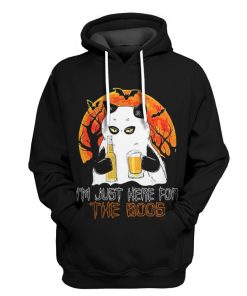 Gearhuman 3D I'm Just Here For The Boos Ghost Cat Hoodie