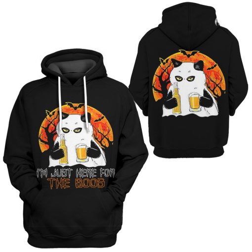 Gearhuman 3D I'm Just Here For The Boos Ghost Cat Hoodie - Image 5