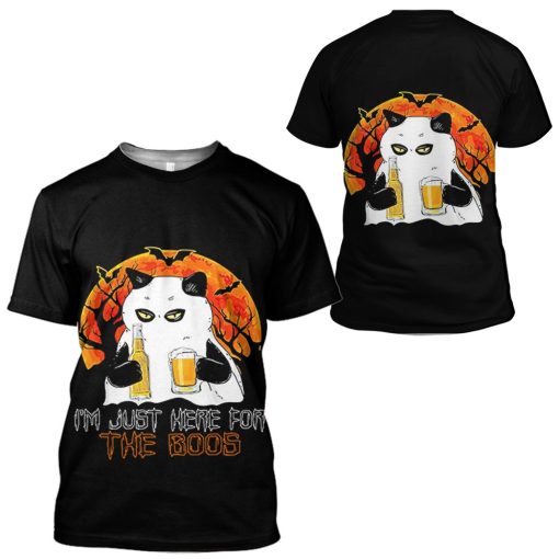 Gearhuman 3D I'm Just Here For The Boos Ghost Cat Hoodie - Image 7