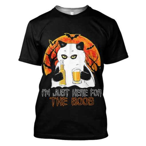 Gearhuman 3D I'm Just Here For The Boos Ghost Cat Hoodie - Image 3
