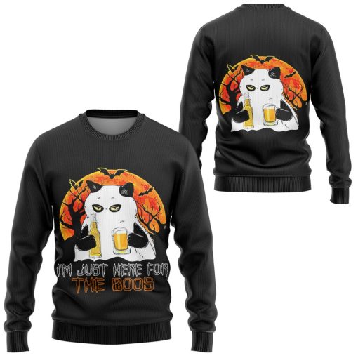 Gearhuman 3D I'm Just Here For The Boos Ghost Cat Hoodie - Image 6