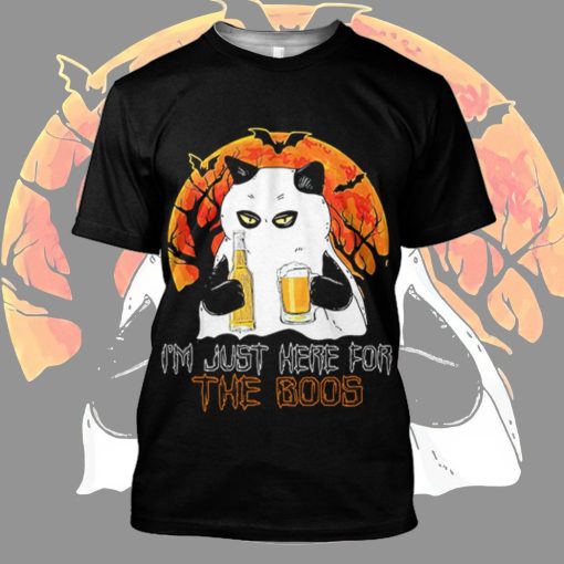 Gearhuman 3D I'm Just Here For The Boos Ghost Cat Hoodie - Image 11