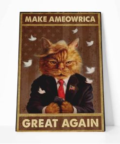 Gearhuman 3D Make Ameowrica Great Again Canvas