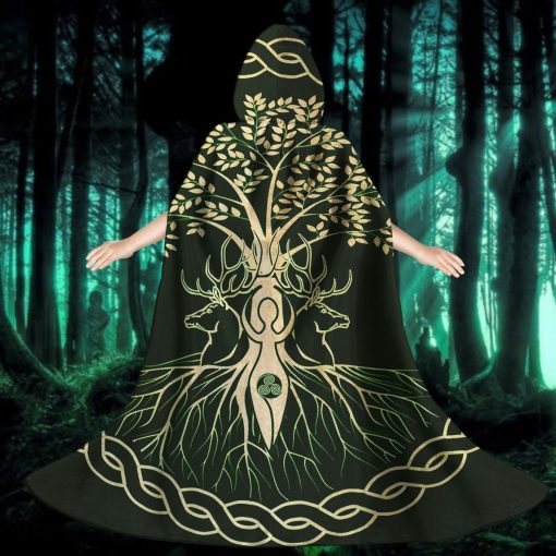 Gearhumans 3D Celtic Goddess Wiccan Custom Hooded Cloak - Image 4
