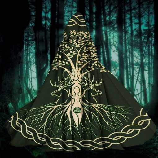 Gearhumans 3D Celtic Goddess Wiccan Custom Hooded Cloak - Image 3