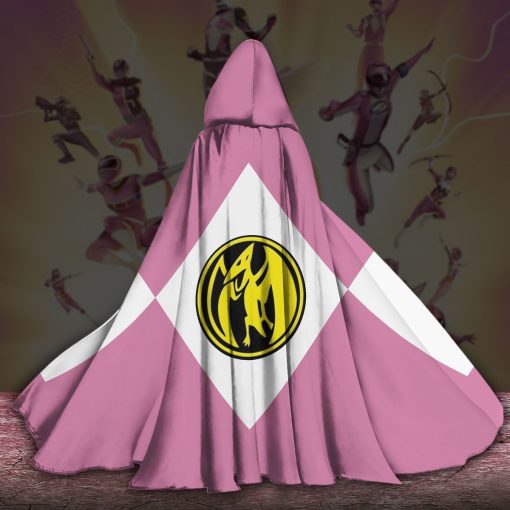Gearhumans 3D Pink Ranger Custom Hooded Cloak - Image 4
