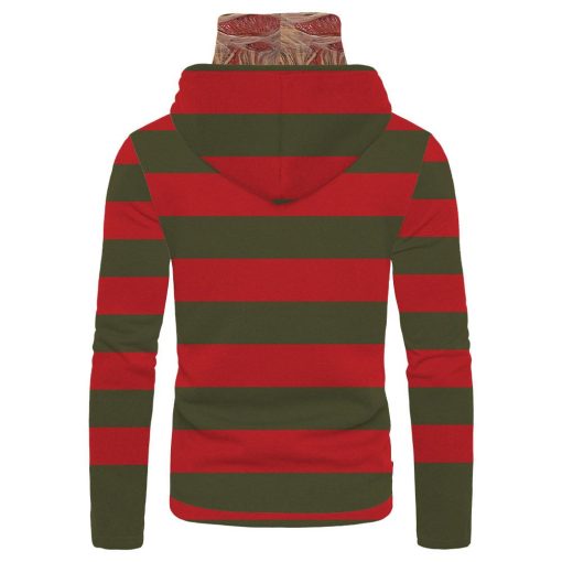 Gearhumans 3D Freddy Krueger Horror Halloween Custom Bandana Mask Hoodie - Image 2