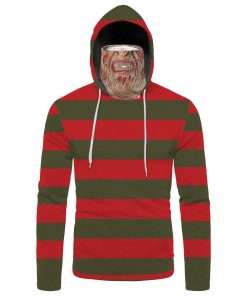 Gearhumans 3D Freddy Krueger Horror Halloween Custom Bandana Mask Hoodie