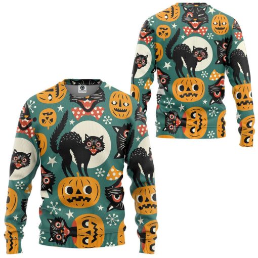 Gearhumans 3D Halloween Black Cats Custom Tshirt Hoodie Apparel 6 Gearhumans 3D Halloween Black Cats Custom Tshirt Hoodie Apparel - Image 6