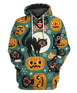 Gearhumans 3D Halloween Black Cats Custom Tshirt Hoodie Apparel