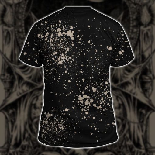 Gearhumans 3D Halloween Black Cat Magic Night Custom Bleached Tshirt - Image 4