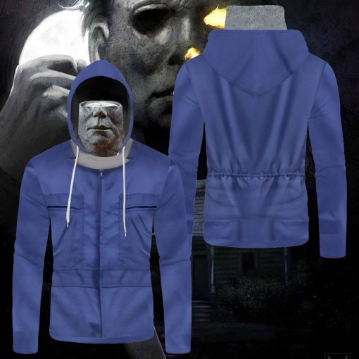 Gearhumans 3D Halloween Michael Myers Custom Bandana Mask Hoodie - Image 3