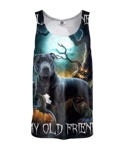 Gearhumans 3D Pitbull Hello Darkness My Old Friend Custom Tanktop
