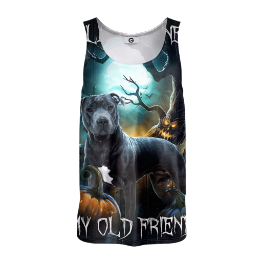 Gearhumans 3D Pitbull Hello Darkness My Old Friend Custom Tanktop