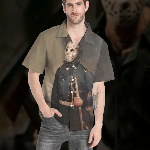 Gearhumans 3D Jason Voorhees Friday The 13th Portrait Custom Short Sleeve Shirt - Image 5
