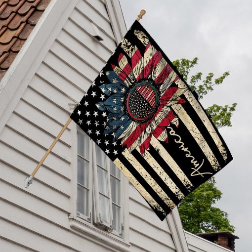 Gearhumans 3D America Sunflower Independence Day Custom Flag GW2806214 House Flag