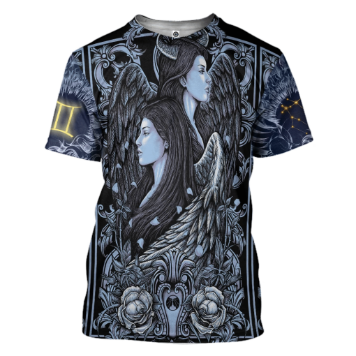Gearhumans 3D The Dark Side of Gemini Custom Tshirt Hoodie Apparel - Image 3