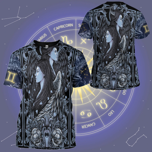 Gearhumans 3D The Dark Side of Gemini Custom Tshirt Hoodie Apparel - Image 9