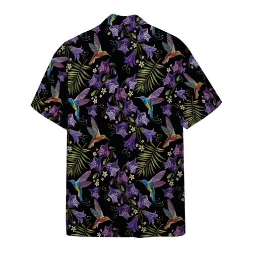 Gearhumans 3D Beautiful Violet Cornflowers And Hummingbirds Custom Hawaii Shirt 2 Gearhumans 3D Beautiful Violet Cornflowers And Hummingbirds Custom Hawaii Shirt - Image 2