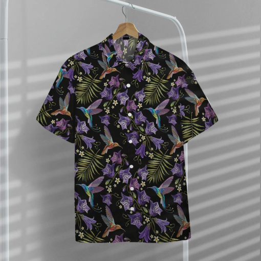 Gearhumans 3D Beautiful Violet Cornflowers And Hummingbirds Custom Hawaii Shirt 6 Gearhumans 3D Beautiful Violet Cornflowers And Hummingbirds Custom Hawaii Shirt - Image 6