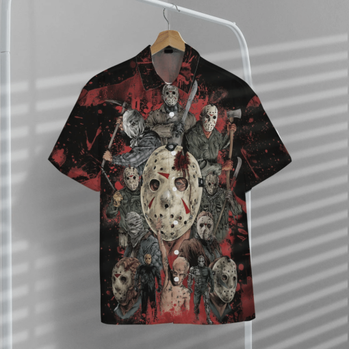 Gearhumans 3D Jason Horror Custom Name Short Sleeve Shirt 5 Gearhumans 3D Jason Horror Custom Name Short Sleeve Shirt - Image 5