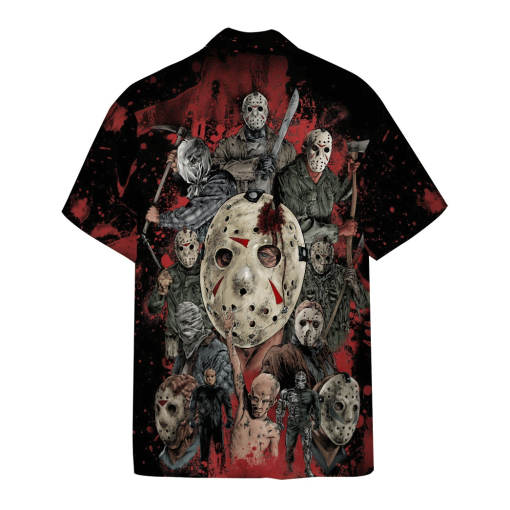 Gearhumans 3D Jason Horror Custom Name Short Sleeve Shirt 2 Gearhumans 3D Jason Horror Custom Name Short Sleeve Shirt - Image 2