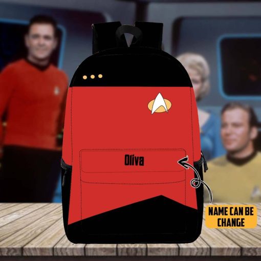 Gearhumans 3D S.T The Next Generation 1987 1994 Red Custom Name Backpack - Image 4