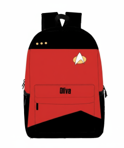 Gearhumans 3D S.T The Next Generation 1987 1994 Red Custom Name Backpack