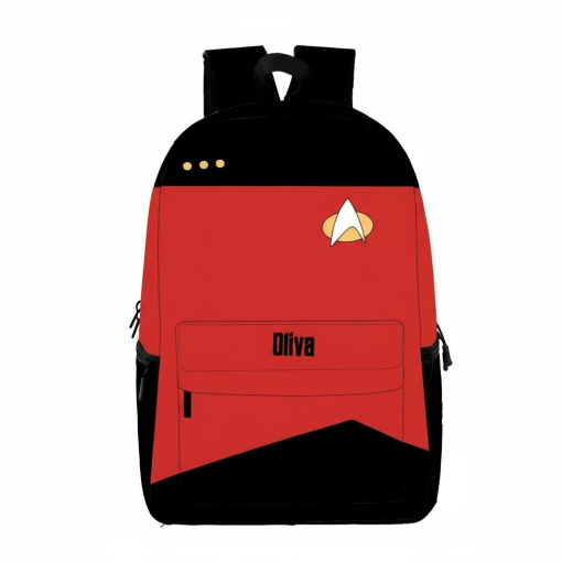 Gearhumans 3D S.T The Next Generation 1987 1994 Red Custom Name Backpack