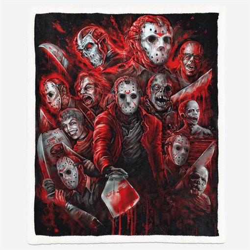 Gearhumans Halloween Murderer Blood Rain Blanket