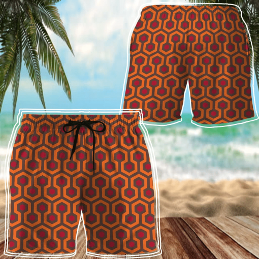 Gearhumans 3D Overlook Hotel Carpet The Shining Custom Men Shorts - Image 5