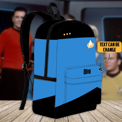 Gearhumans 3D S.T The Next Generation 1987 1994 Blue Custom Name Backpack - Image 5