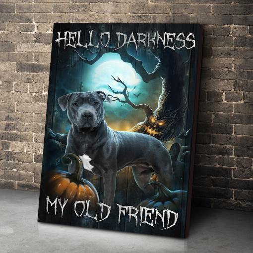 Gearhumans Pitbull Hello Darkness My Old Friend Canvas 3 Gearhumans Pitbull Hello Darkness My Old Friend Canvas - Image 3