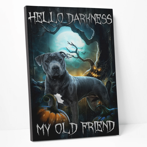 Gearhumans Pitbull Hello Darkness My Old Friend Canvas 2 Gearhumans Pitbull Hello Darkness My Old Friend Canvas - Image 2