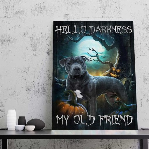 Gearhumans Pitbull Hello Darkness My Old Friend Canvas 4 Gearhumans Pitbull Hello Darkness My Old Friend Canvas - Image 4