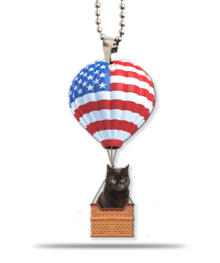 Gearhumans 3D Black Cat In Hot Air Balloon Custom Car Hanging GW10062118 Car Hanging Car Hanging/1 Pack