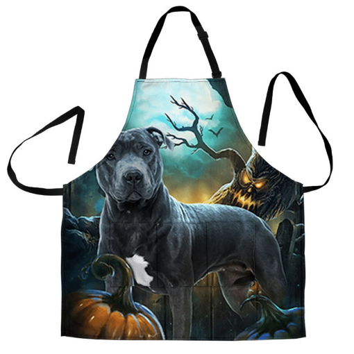 Gearhumans 3D Pitbull Hello Darkness My Old Friend Custom Apron