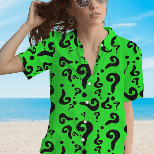 Gearhumans 3D DC The Riddler Custom Hawaii Shirt - Image 7