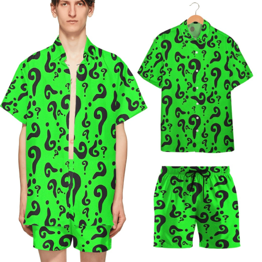 Gearhumans 3D DC The Riddler Custom Hawaii Shirt - Image 11