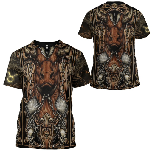Gearhumans 3D The Dark Side of Taurus Custom Tshirt Hoodie Apparel - Image 7