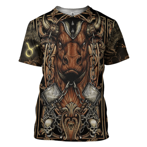 Gearhumans 3D The Dark Side of Taurus Custom Tshirt Hoodie Apparel - Image 3