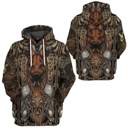 Gearhumans 3D The Dark Side of Taurus Custom Tshirt Hoodie Apparel - Image 5