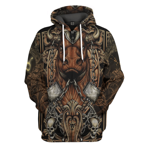 Gearhumans 3D The Dark Side of Taurus Custom Tshirt Hoodie Apparel - Image 4